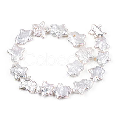 Natural Nucleated Baroque Keshi Pearl Beads Strands PEAR-S020-Z03-2-1