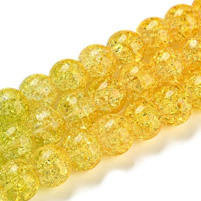 Spray Painted Crackle Glass Beads Strands DGLA-C002-8mm-11-1