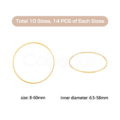 140Pcs 10 Style Brass Linking Rings KK-HY0001-03G-1