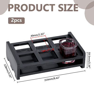 2Pcs Wood Wine Glass Organizer Holder ODIS-WR0001-19-1
