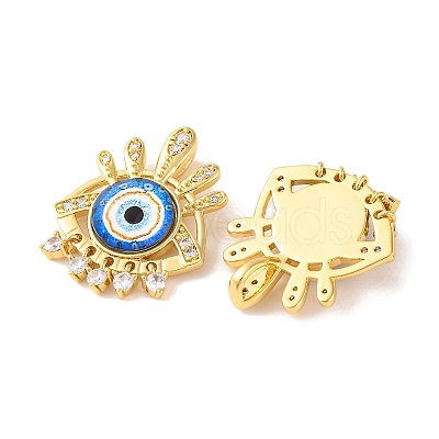 Rack Plating Brass Micro Pave Cubic Zirconia Pendants KK-H486-22G-1