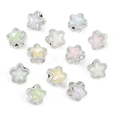 Platinum Plated Opaque Acrylic Beads AC-CBA15BB-08-1