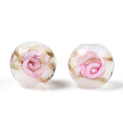 Luminous Handmade Gold Sand Lampwork Beads LAMP-T021-03T-1