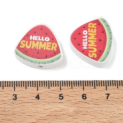 Summer Themed Printed Wood Beads WD-CBAA998-A03-1