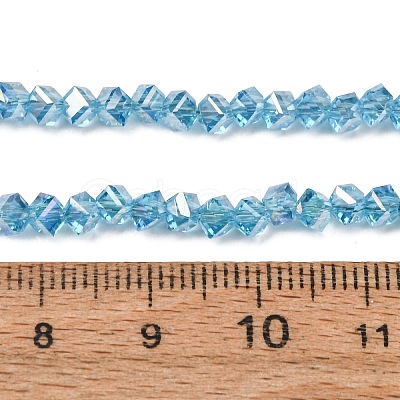Electroplate Transparent Glass Beads Strands GL-CBA7A17-01A-08-1