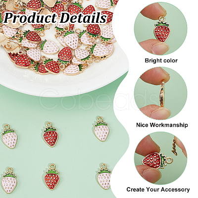 80Pcs 2 Colors Light Gold Plated Alloy Enamel Pendants ENAM-HY0001-49-1