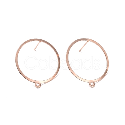 201 Stainless Steel Stud Earring Findings STAS-K241-12RG-1