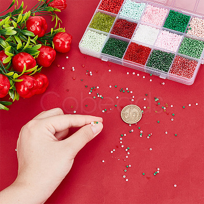15 Colors Glass Seed Beads SEED-HY0001-15B-1