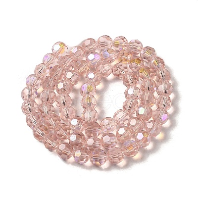 Electroplate Transparent Glass Beads Strands EGLA-A035-T8mm-L20-1