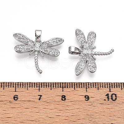 Brass Micro Pave Cubic Zirconia Pendants KK-N257-29P-1