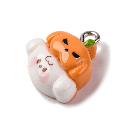 Halloween Theme Opaque Resin Pendants RESI-D075-02F-1