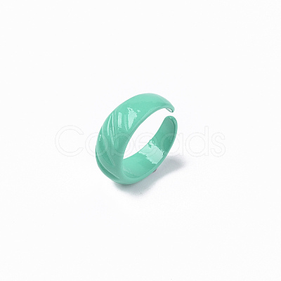 Spray Painted Alloy Cuff Rings RJEW-T011-31D-RS-1