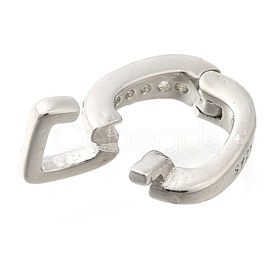 925 Sterling Silver Micro Pave Clear Cubic Zirconia Twister Clasps STER-U006-09P-1