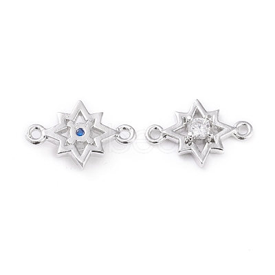 Brass Micro Pave Cubic Zirconia Links ZIRC-L097-012P-1