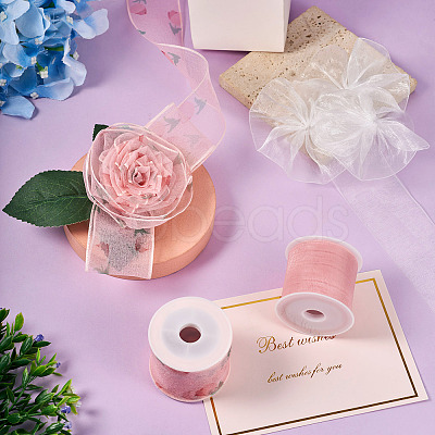 15 Yards 3 Styles Flat Organza Ribbons OCOR-TA0001-58A-1