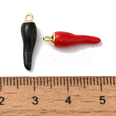 Rack Plating Brass Enamel Pendants KK-A229-30G-1