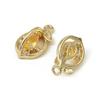 Brass Micro Pave Cubic Zirconia Pendants KK-C107-05G-1