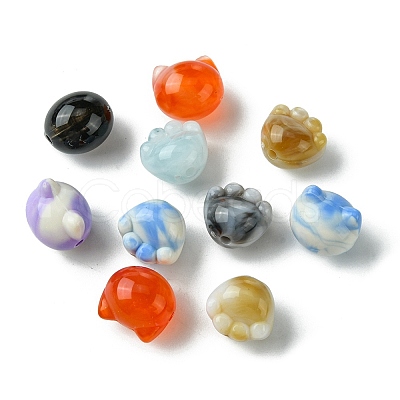 80Pcs 8 Colors Two Tone Transparent/Opaque Acrylic Beads TACR-FS0001-48-1
