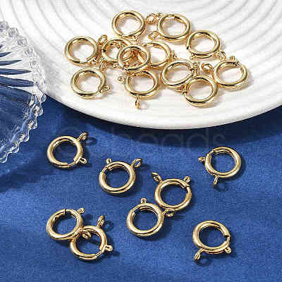 SHEGRACE Brass Spring Ring Clasps XGRPCN223-224G-1