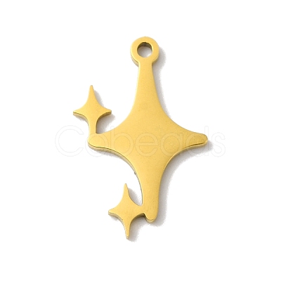 5Pcs 201 Stainless Steel Pendants STAS-Z068-04G-1
