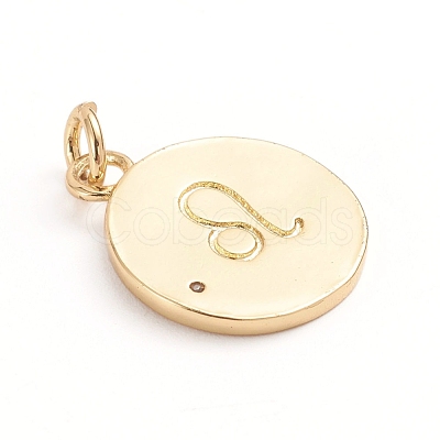 Brass Micro Pave Cubic Zirconia Pendants ZIRC-E164-34E-G-1