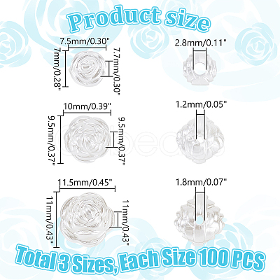 300Pcs 3 Styles Imitation Pearl Acrylic Beads OACR-GA0001-20-1