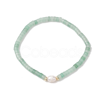Natural Green Aventurine and Pearl Beads Btacelets BJEW-JB10681-05-1