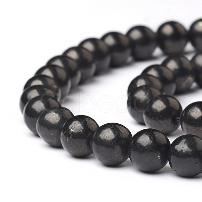 Natural Shungite Beads Strands G-I271-C03-6mm-1