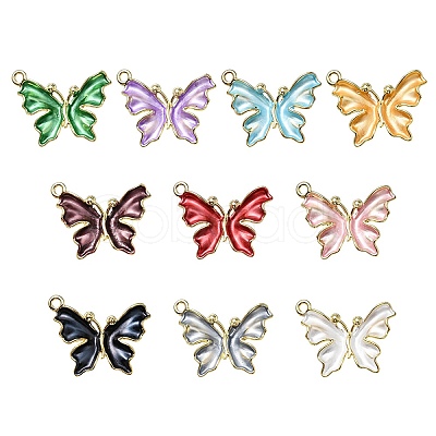 10Pcs Rack Plating Alloy Enamel Pendants ENAM-YW0002-50-1