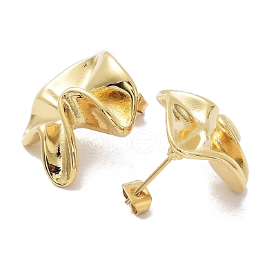 Ion Plating(IP)  304 Stainless Steel Stud Earrings EJEW-C062-03G-1