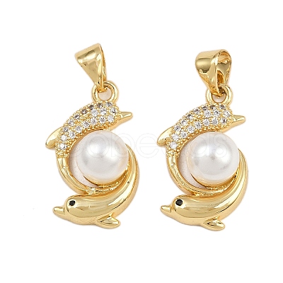 Brass Micro Pave Cubic Zirconia Pendants KK-A269-13G-1