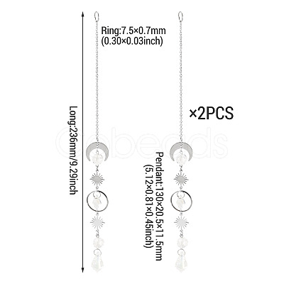 Glass Hanging Suncatchers HJEW-TADJ0005-1