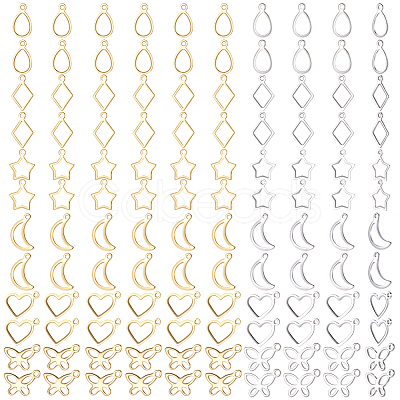 120Pcs 12 Styles 304 Stainless Steel Charms STAS-BBC0009-52-1