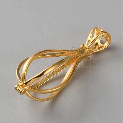 925 Sterling Silver Bead Cage Pendants STER-WH0005-46A-G-1