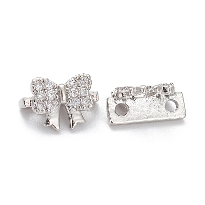 Rack Plating Brass Pave Cubic Zirconia Slide Charms KK-G464-05P-1