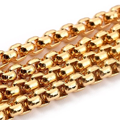 3.28 Feet Eco-friendly Spray Painted Handmade Brass Box Chains X-KK-J276-17-P23-1