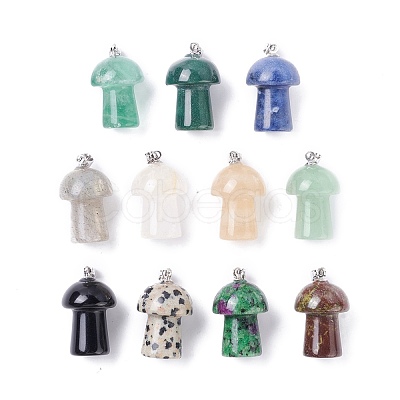 Natural Gemstone Pendants G-M380-B-P-1