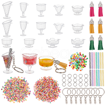 DIY Mini Sundae Cups Keychain Making Kit DIY-OC0011-48-1
