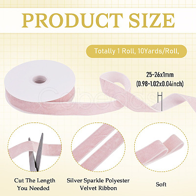 10 Yards Polyester Velvet Ribbon OCOR-TA0004-13B-1