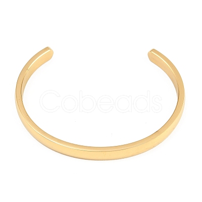 Ion Plating(IP) 304 Stainless Steel Cuff Bangles STAS-I110-10-6mm-G-1