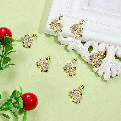 10Pcs Brass Pave Cubic Zirconia Pendants KK-SZ0002-66-1