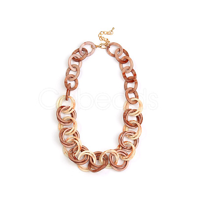 Acrylic Ring Oval Link Chain Necklaces FS-WG97EE9-05-1