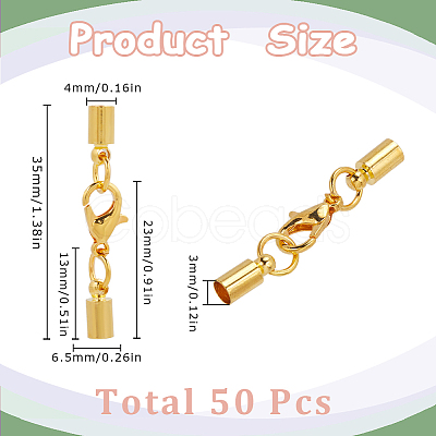 50Pcs Brass Lobster Claw Clasps KK-SC0005-85G-1