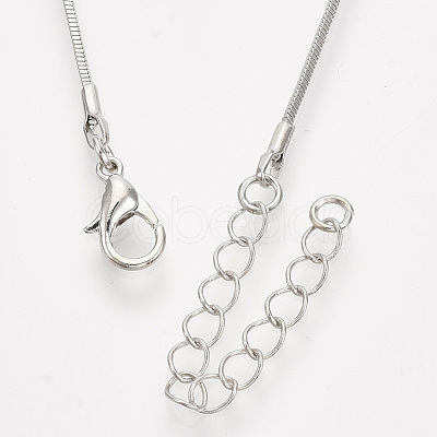 Brass Square Snake Chain Necklace Making MAK-T006-10A-P-1