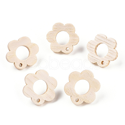 Ash Wood Stud Earring Findings EJEW-N017-011W-1