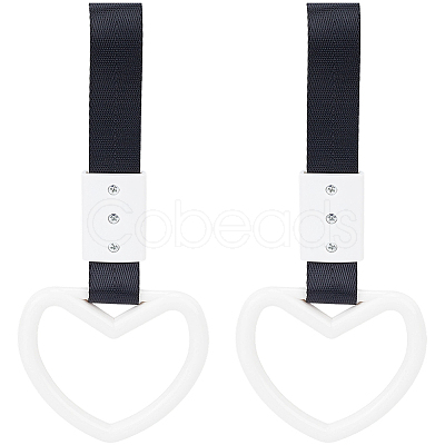 2Pcs ABS Plastic Heart Rear Bumper Warning Handle Ring HJEW-SP0001-49D-1