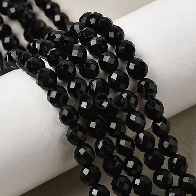 Dyed & Heated Natural Black Onyx Beads Strands G-K376-F19-01-1