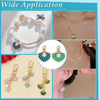 8Pcs 2 Colors Brass Enamel Pendants KK-PH0014-84-1