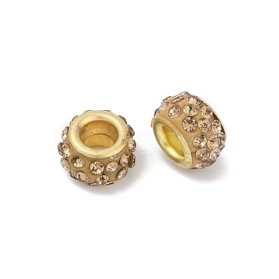 Alloy Rhinestone Clay Pave Beads ALRI-D300-04G-07-1