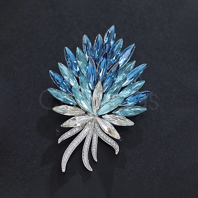 Flower Alloy Rhinestone Brooches for Backpack Clothes PW-WGB7B94-01-1